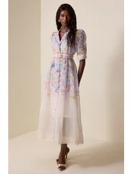 Rachel Floral Lace Midi Dress - 1