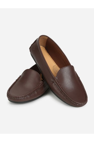 Coffee Brown Solid Casual Loafers