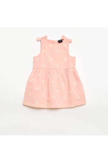 Sleeveless flared dress PINK