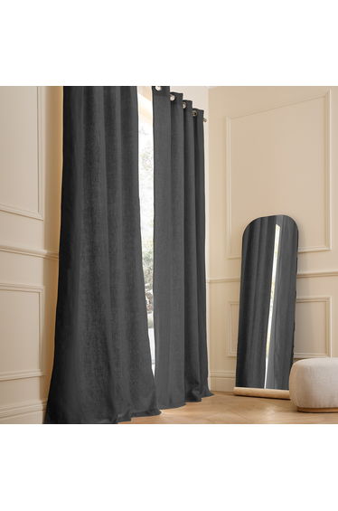 Private Lined Pre-Washed Linen Curtain with Eyelets