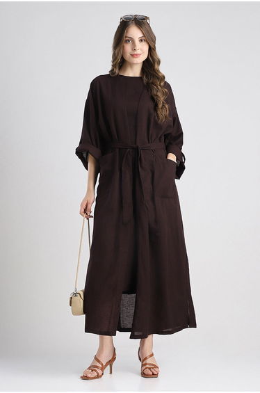 Long Kimono Abaya With Belt