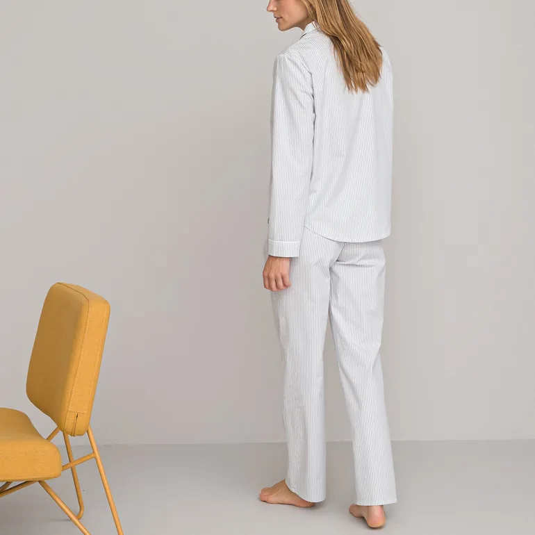 Striped Cotton Grandad Pyjamas - 1