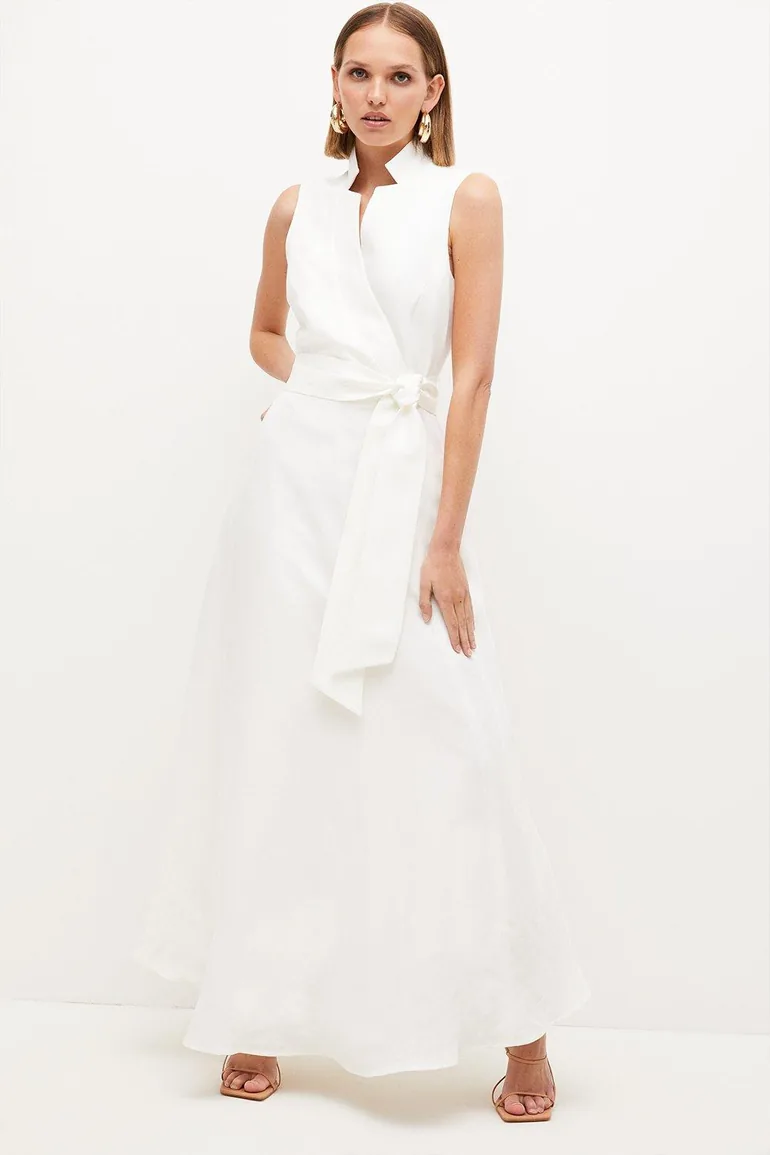 lydia millen linen tie belted midaxi dress Lydia Millen Petite Tie Belted Midaxi Dress Karen Millen : Dresses :  VogaCloset Kuwait