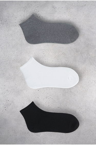 GRIMELANGE BRIEGE Half Cuff Plain Bamboo Women's Sock Black/White/Anthracite Socks