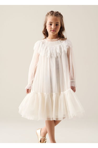 Beau Mesh Dress - Ivory