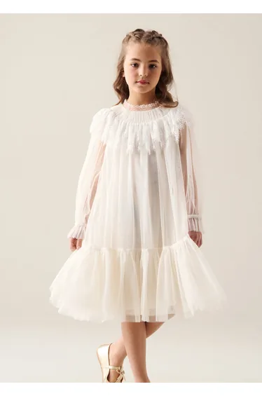 Beau Mesh Dress - Ivory