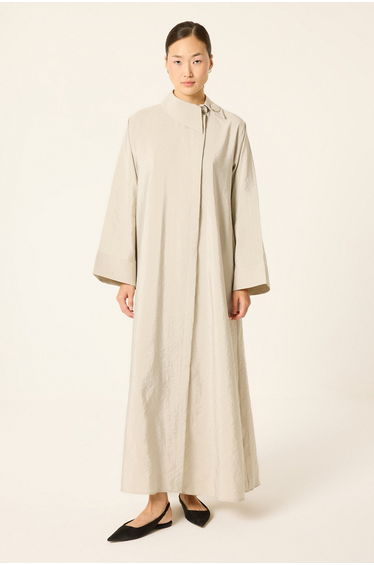 ASYMMETRICAL COLLAR CUPRA DRESS