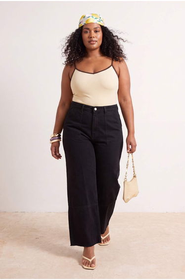 Black High Waist Wide Leg Plus Size Jeans