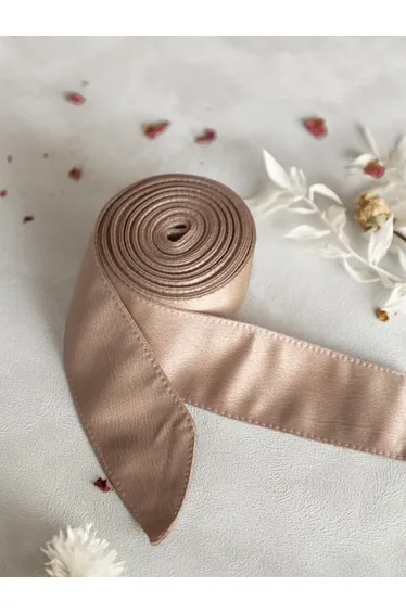Maya Taupe Blush Satin Sash Belt