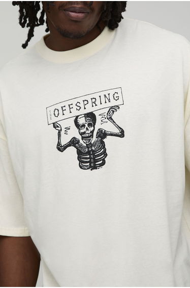 Tall Oversized The Offspring License Printed T-Shirt - ecru