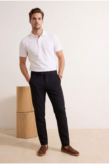 Black Straight Men's Trousers