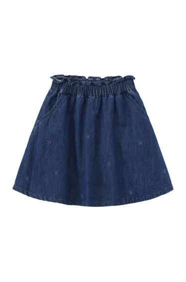Girls' Denim Skirt with Elastic Waist