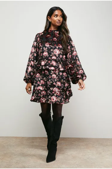 Devore Tiered Boho Mini Dress