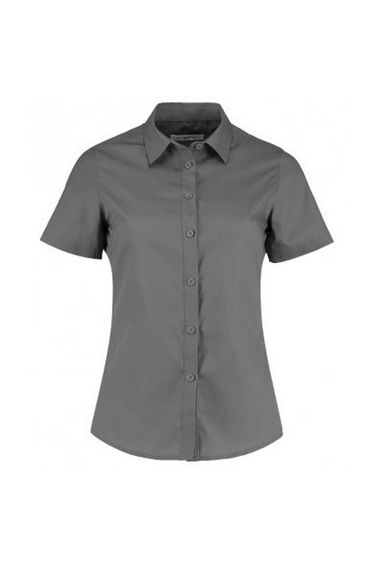 Kustom Kit Womens/Ladies Short Sleeve Tailored Poplin Shirt - Graphite