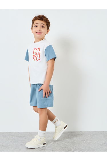 Boy Color Block T-Shirt and Shorts Set