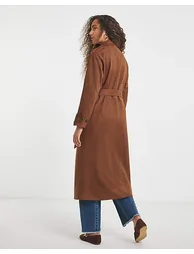 Tan Suedette Trench Coat - 3