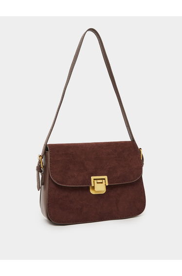 Brown Suede Shoulder Bag