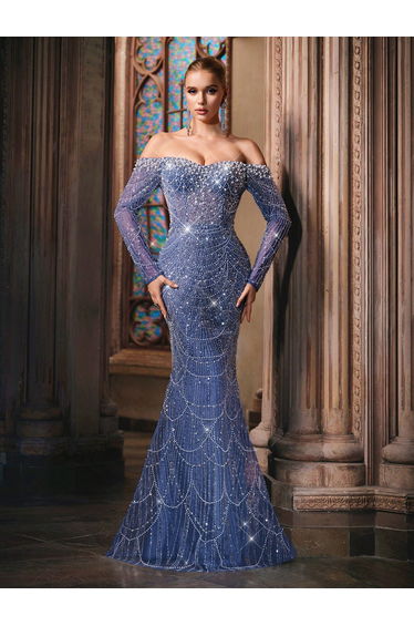 Sparkling Goddess Sequin Formal Dress Luxurious Evening Gown