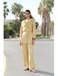 Mink Regular Soft Feeling Modal Fabric Plain Weave Hijab Top - Bottom Set