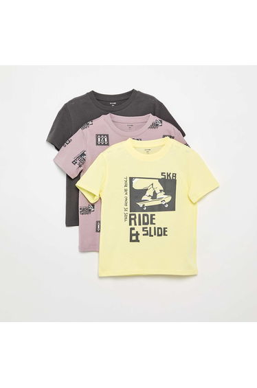 3-Pack Cotton T-Shirts GREY