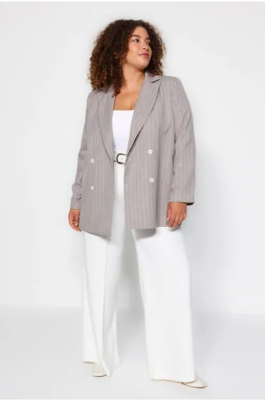 Plus Size Jacket - Gray - Relaxed fit