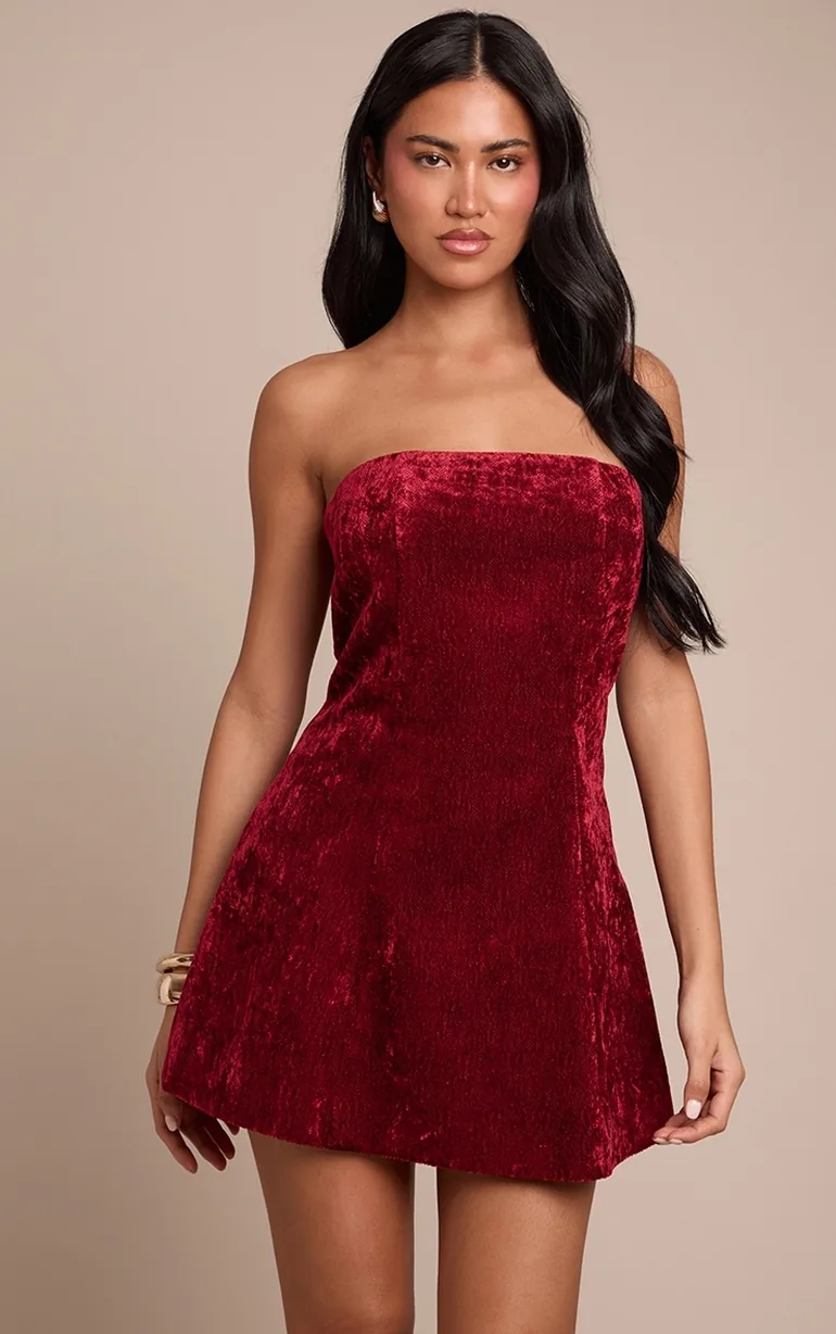 red bandeau dress mini Short Red Satin Bandeau Dress Short Red Strapless Mini Dress Mini Dress Short Red Dress Uk
