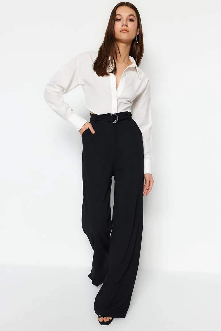 Pants - Black - Wide leg