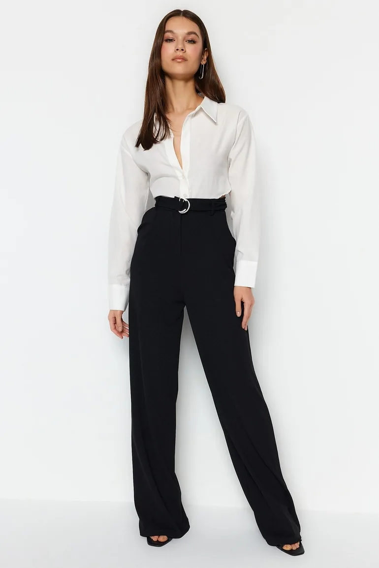 Pants - Black - Wide leg - 1