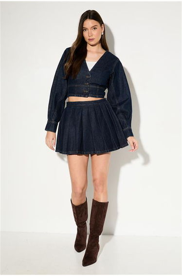 Balloon Sleeve Denim Shirt