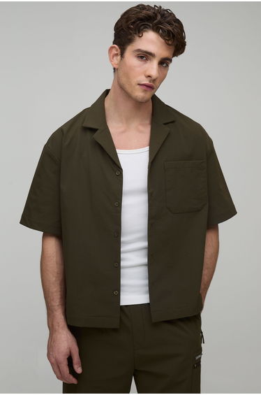 Oversized Revere Technical Short Sleeve Shirt - khaki