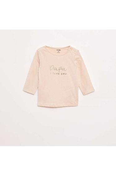 Long-sleeved printed T-shirt PINK