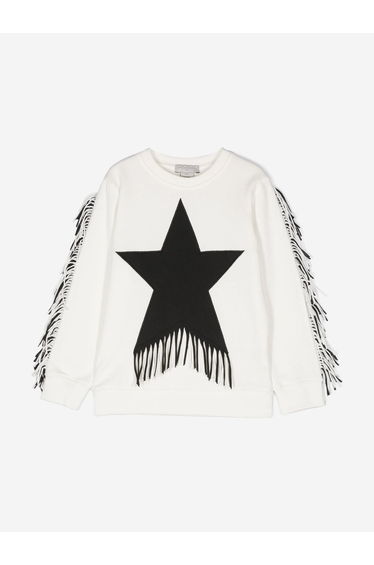 Girls Tassel Star Sweatshirt in Ivory