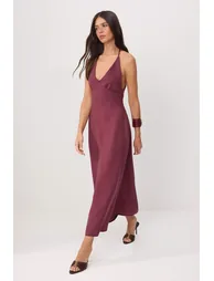 More Sustainable Plum Modal Maxi Woven Dress - 1