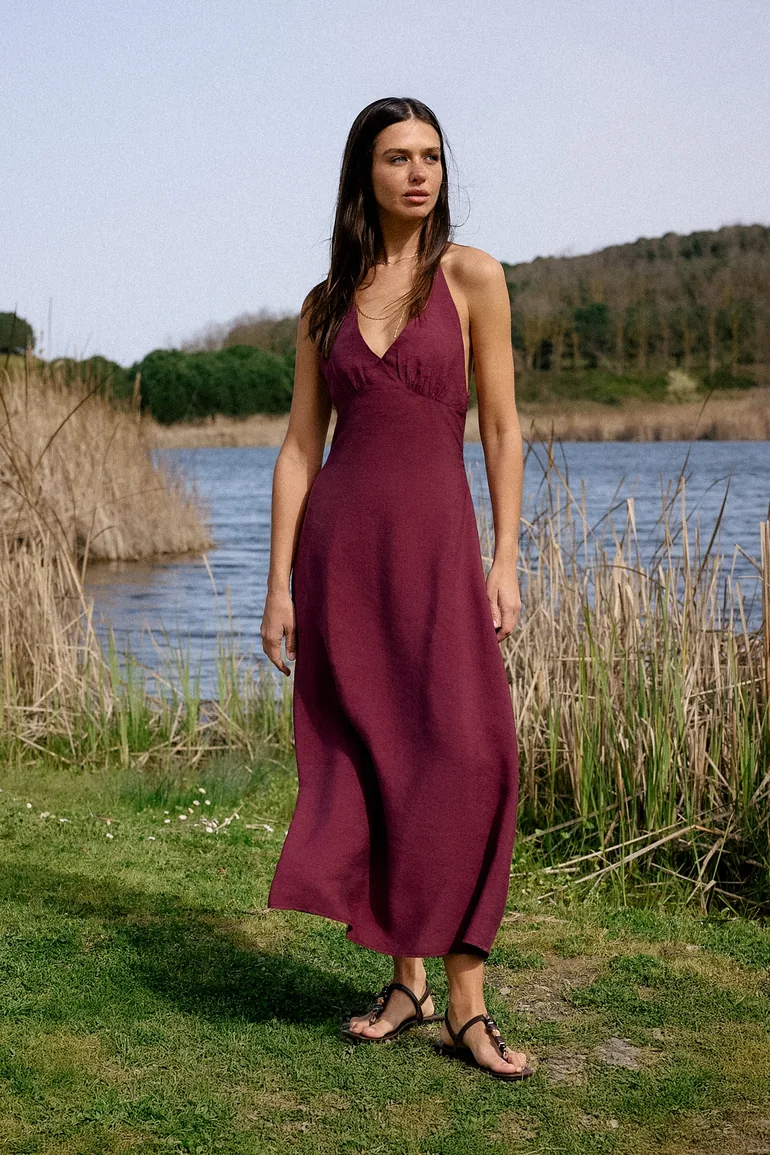 More Sustainable Plum Modal Maxi Woven Dress