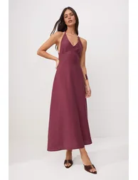 More Sustainable Plum Modal Maxi Woven Dress - 2