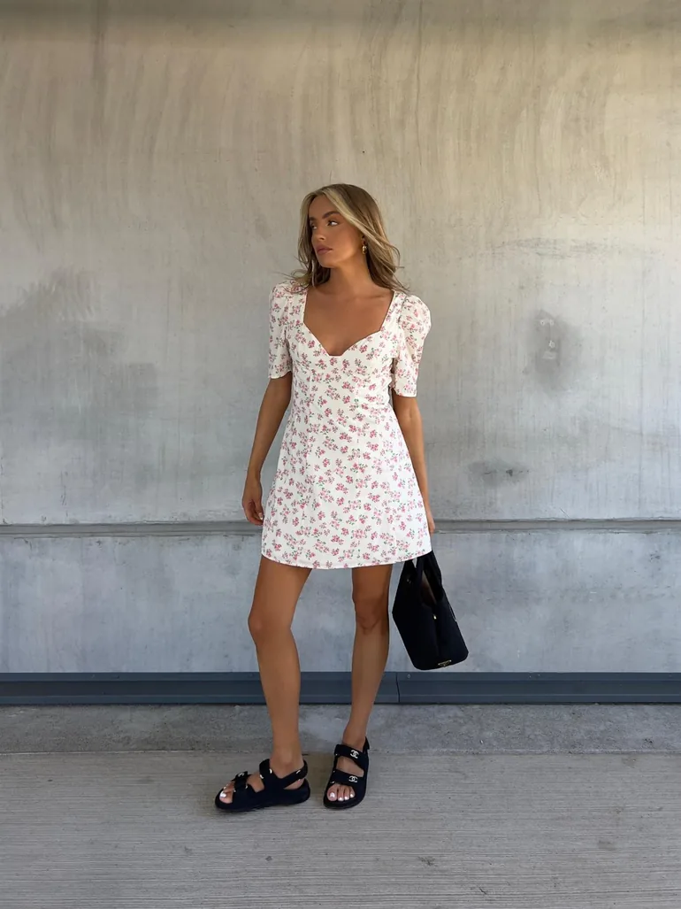 skater dress cut out back Lace Yoke Open Back Skater Dress In BLACK