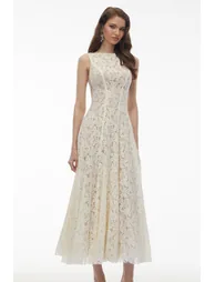 Marhuma White Floral Lace Maxi Dress - 2