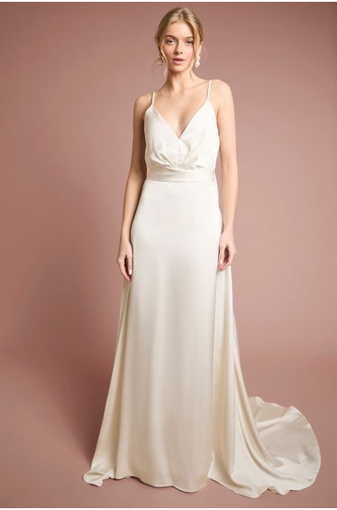 Strappy V Neck Wedding Dress