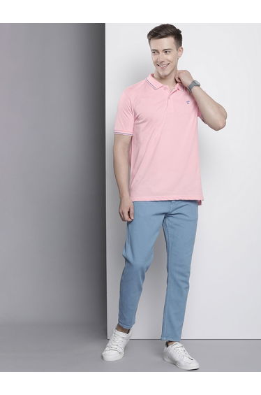 Men Pink Regular Fit Short Sleeve Polo