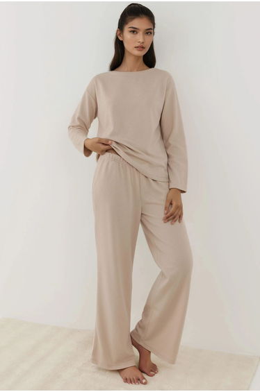 Soft Touch Textured Relax Fit Pajama Set