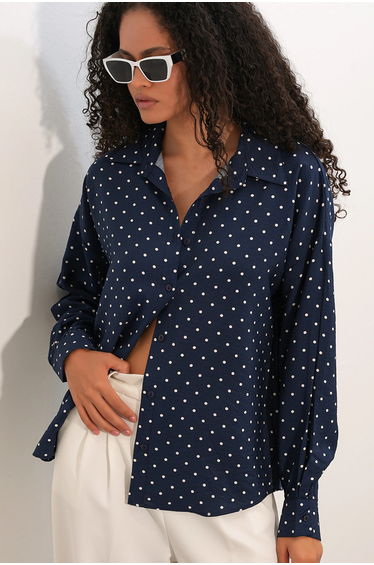 BDART Oversized Polka Dot Crepe Shirt