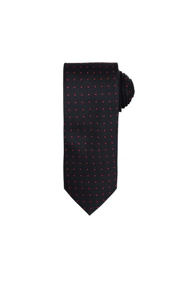 Premier Mens Micro Dot Pattern Formal Work Tie - Black/Red