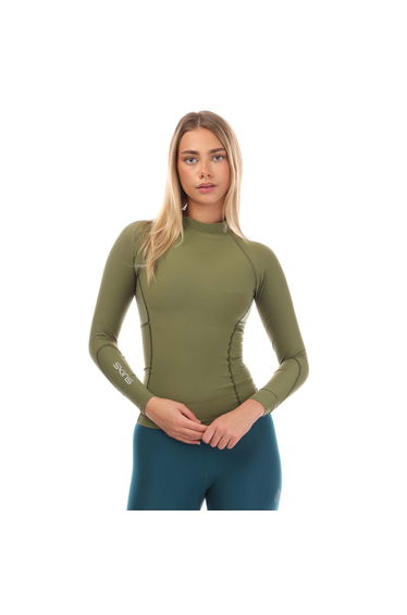 Women's Skins Series-3 Thermal Long Sleeve Top in Green