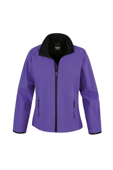 Result Womens/Ladies Core Printable Softshell Jacket - Purple /Black