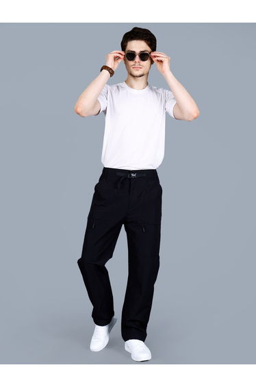 Men Solid Track Pants with Zip Pocket