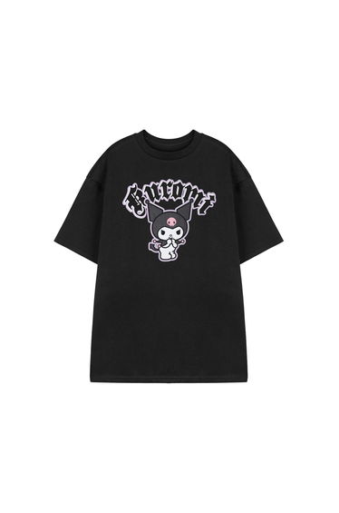 Hello Kitty & Friends Womens/Ladies Kuromi Cheeky Short-Sleeved T-Shirt - Black