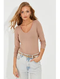 Women's Mink Snap-On Ribbed Body - 1