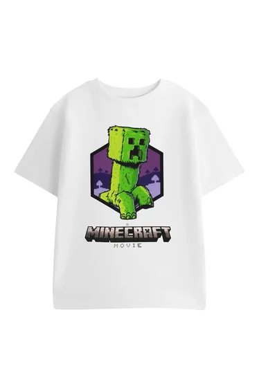Minecraft Boys Creeper T-Shirt - White