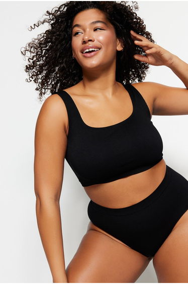 Plus Size Bra - Black - Plain