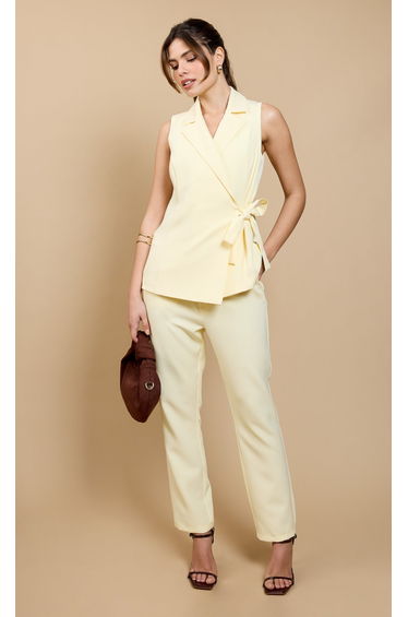 Lemon Tie Detail Waistcoat by Vicky Pattison